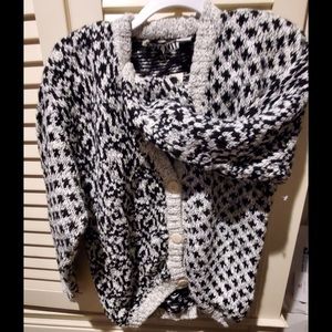 NWT VINTAGE Knit Knit Fair Isle Button Front Cardigan Size Medium